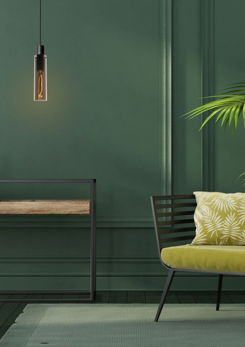 Lucide ORLANDO - Závesné svietidlo - Ø 10 cm - 1xE27 - Smoke Grey